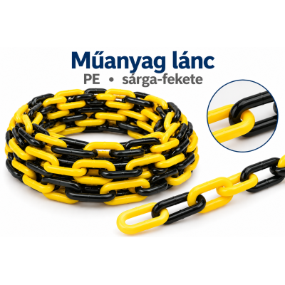 Műanyag lánc – PE, sárga-fekete
