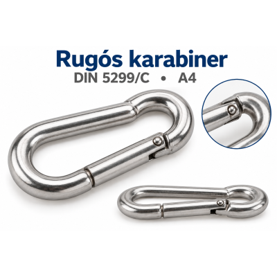 Rugós karabiner – DIN 5299/C, A4