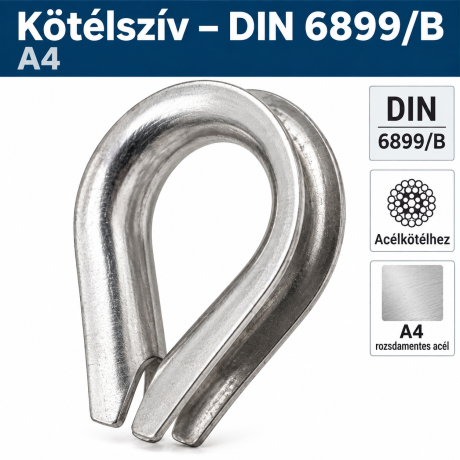 Kötélszív – DIN 6899/B, A4