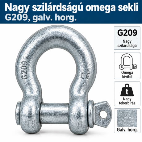 Nagy szilárdságú omega sekli – G209, galv. horg.