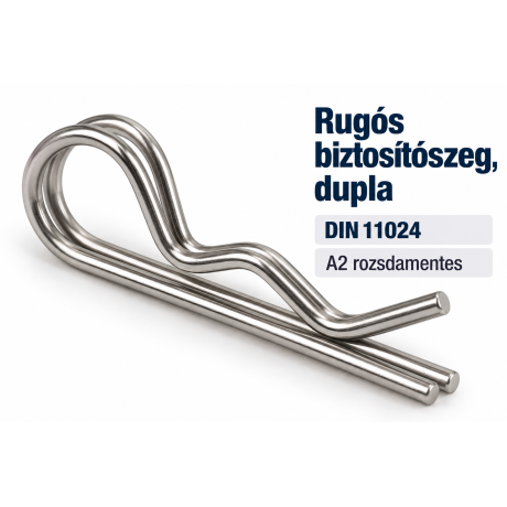 Rugós biztosítószeg, dupla – DIN 11024, A2