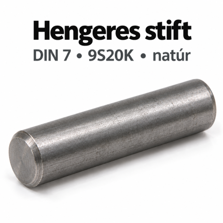 Hengeres stift – DIN 7, 9S20K natúr