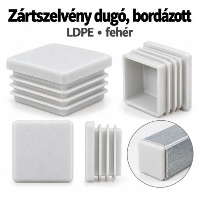 Zártszelvény dugó, bordázott – LDPE, fehér