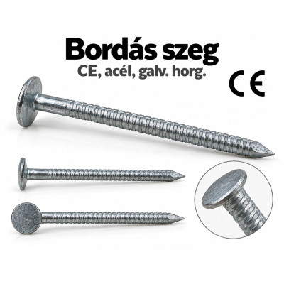 Bordás szeg – CE, acél, galv. horg.