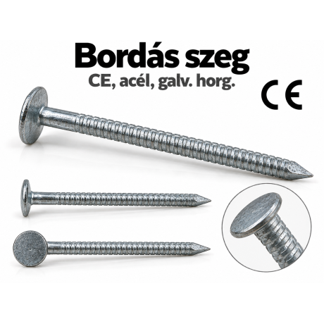 Bordás szeg – CE, acél, galv. horg.