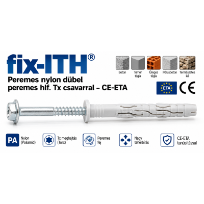fix-ITH peremes nylon dübel peremes hlf. Tx csavarral – CE-ETA