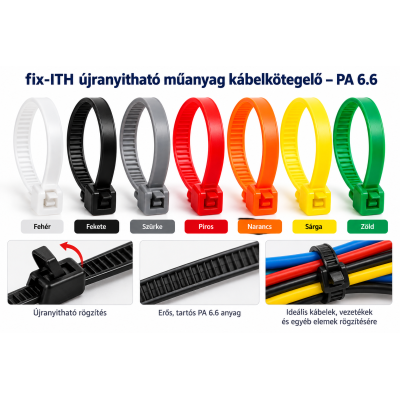 fix-ITH újranyitható műanyag kábelkötegelő – PA 6.6
