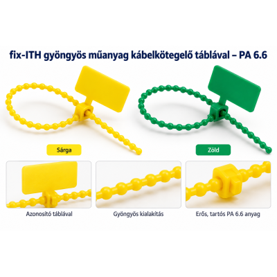 fix-ITH gyöngyös műanyag kábelkötegelő táblával – PA 6.6