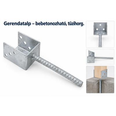 Gerendatalp – bebetonozható, tüzihorg.