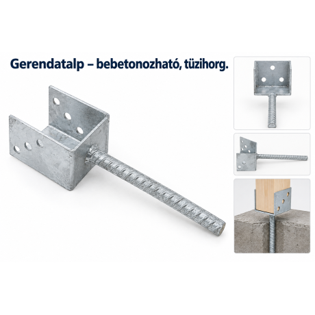 Gerendatalp – bebetonozható, tüzihorg.