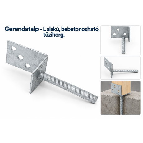 Gerendatalp – L alakú, bebetonozható, tüzihorg.