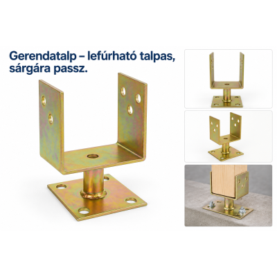 Gerendatalp – lefúrható talpas, sárgára passz.