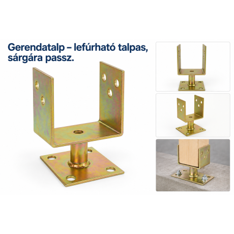 Gerendatalp – lefúrható talpas, sárgára passz.