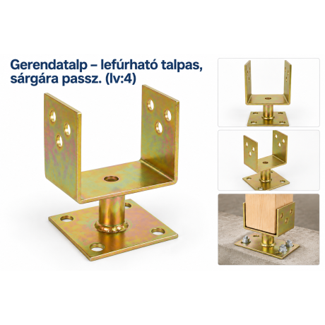 Gerendatalp – lefúrható talpas, sárgára passz. (lv:4)