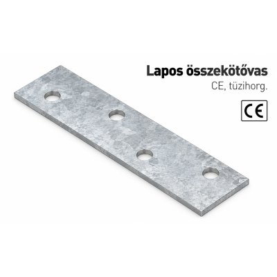Lapos összekötővas – CE, tüzihorg.
