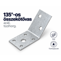 135°-os összekötővas, acél, tüzihorg.