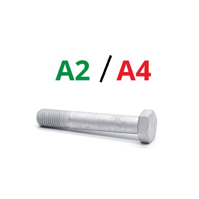 Hatlapfejű részmenetes csavar csavar A2 és A4