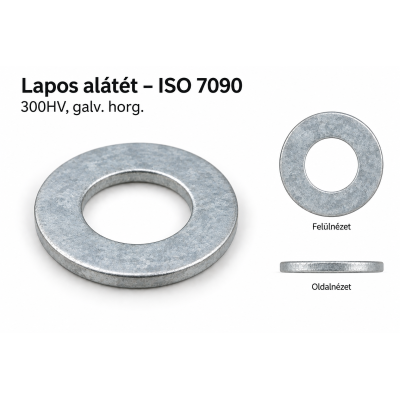 Lapos alátét – ISO 7090, 300HV, galv. horg.