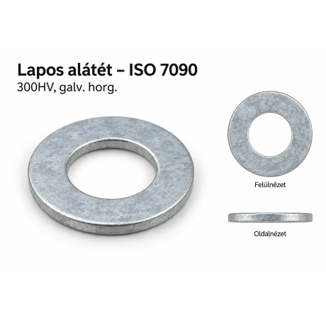 Lapos alátét – ISO 7090, 300HV, galv. horg.