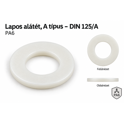 Lapos alátét, A típus – DIN 125/A, PA6