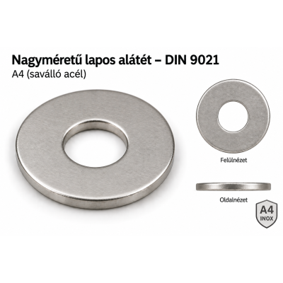 Nagyméretű lapos alátét – DIN 9021, A4