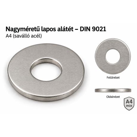 Nagyméretű lapos alátét – DIN 9021, A4