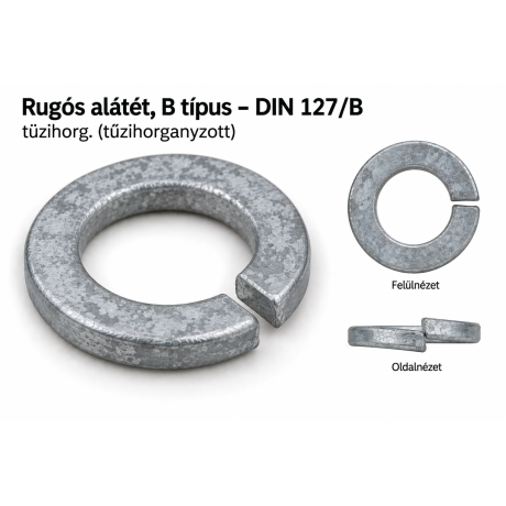 Rugós alátét, B típus – DIN 127/B, tüzihorg.