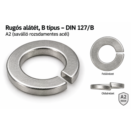 Rugós alátét, B típus – DIN 127/B, A2
