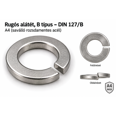 Rugós alátét, B típus – DIN 127/B, A4