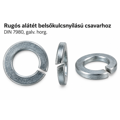 Rugós alátét belsőkulcsnyílású csavarhoz – DIN 7980, galv. horg.