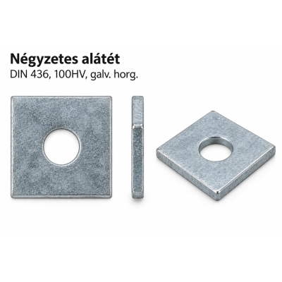 Négyzetes alátét – DIN 436, 100HV, galv. horg.
