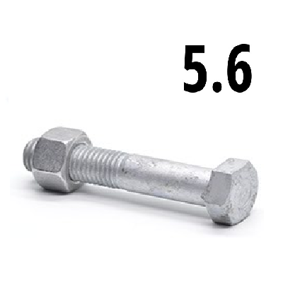 Hatlapfejű részmenetes csavar csavar+anya 5.6 tüzihorg. (ÜM)