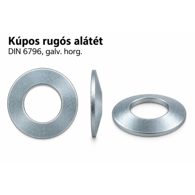 Kúpos rugós alátét – DIN 6796, galv. horg.