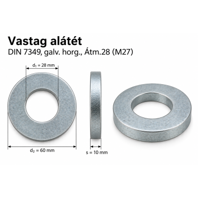 Vastag alátét DIN 7349, galv. horg.