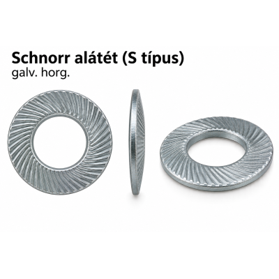 Schnorr alátét (S típus) – galv. horg.