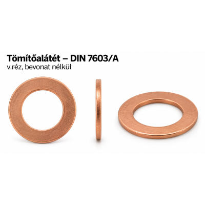 Tömítőalátét – DIN 7603/A, v.réz, bevonat nélkül