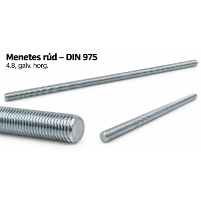 Menetes rúd – DIN 975, 4.8, galv. horg.