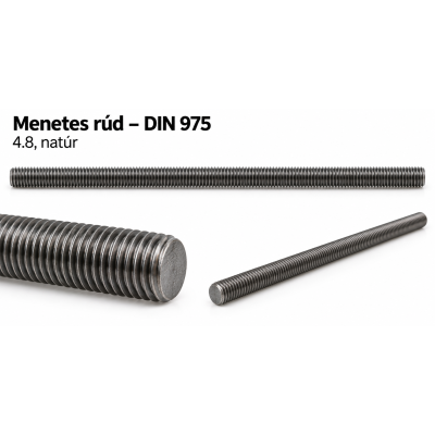 Menetes rúd – DIN 975, 4.8, natúr