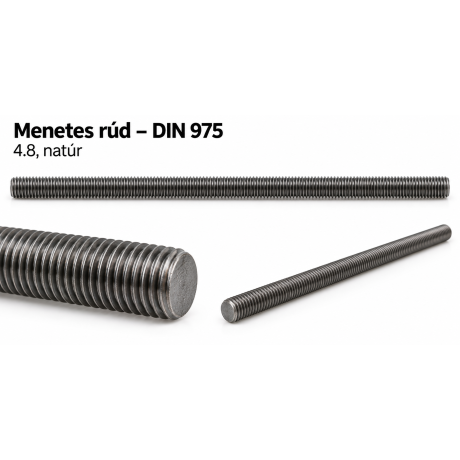 Menetes rúd – DIN 975, 4.8, natúr