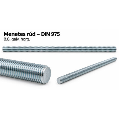 Menetes rúd – DIN 975, 8.8, galv. horg.