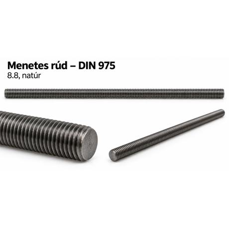 Menetes rúd – DIN 975, 8.8, natúr