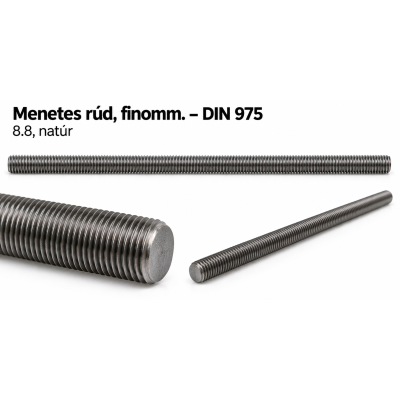Menetes rúd, finomm. – DIN 975, 8.8, natúr