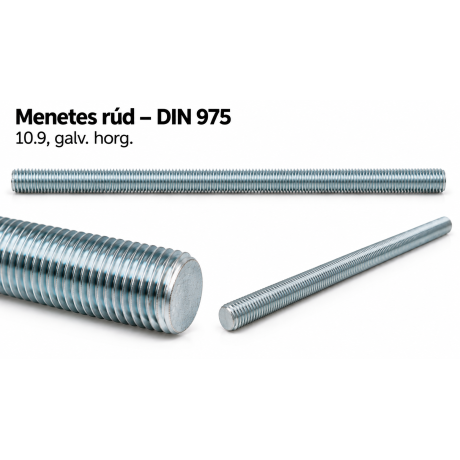 Menetes rúd – DIN 975, 10.9, galv. horg.