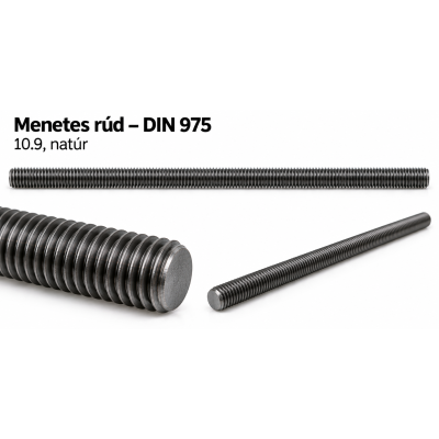 Menetes rúd – DIN 975, 10.9, natúr