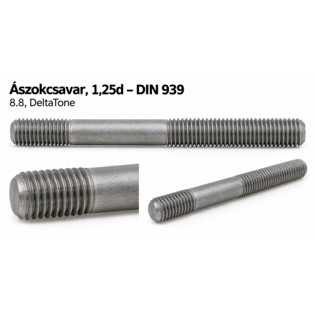 Ászokcsavar, 1,25d – DIN 939, 8.8, DeltaTone