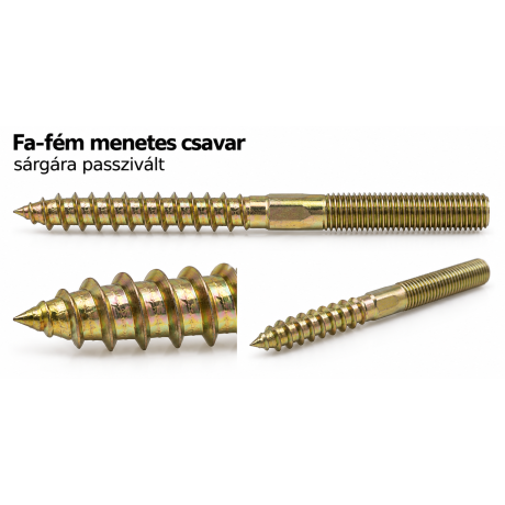 Fa-fém menetes csavar – sárgára passzivált