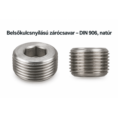 Belsőkulcsnyílású zárócsavar – DIN 906, natúr