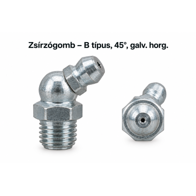 Zsírzógomb – B típus, 45°, galv. horg.